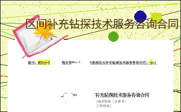 區間補充鉆探技術服務咨詢合同